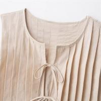 PB&ZA2025 verano nuevo top de mujer con cuello redondo sin mangas plisado con lazo casual versátil suelto simple. - details 13