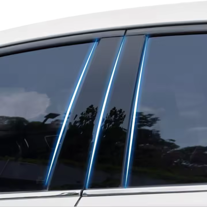 6PCS Pegatinas De Decoración Para Puertas Y Ventanas De Coche Estilo Cromado Negro Brillante Para Toyota Corolla 2014-2018 - 1