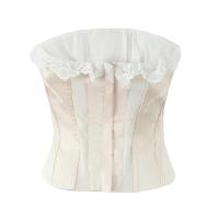 PB & ZA2025slim fit encaje costura fuera del hombro temperamento casual tubo top color sólido top novedad de verano ropa de mujer - details 2