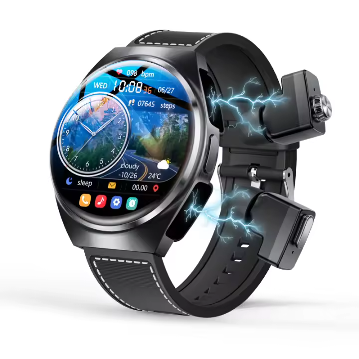 2024 Nuevos auriculares inalámbricos 2 en 1 TWS en Reloj inteligente para hombres,1.53 inch 360*360 AMOLED HD Pantalla táctil completa,pulseras de llamadas Bluetooth auriculares ,música local,impermeables,NFC,Modo multi deportivo,GPS Rastreador reloje - 1
