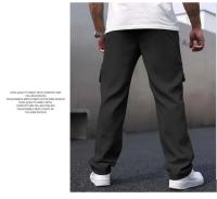 Pantalones Casuales de Talla Grande para Hombres Diseño de Bolsillo Falso con Cremallera Delantera - details 7