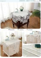 Rectángulo bordado de terciopelo de oro blanco, lujosa funda para mesa de comedor, mantel, corte, ENCE, TV, tocador, juego Antip - details 12