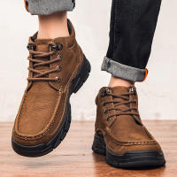 Zapatos de hombre al aire libre de terciopelo de piel de vaca de primera capa de cuero mate de alta calidad - details 26