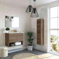 Mueble de Baño Suspendido de Algodón Diseño Nórdico 2 Puertas, Espejo Incluido - details 4