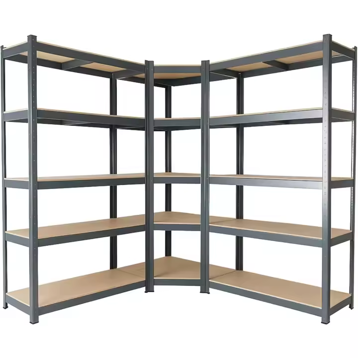Juego de 3 estanterías para cargas pesadas |   Combinación de estanterías esquineras |   Capacidad de carga de hasta 875 kg |   Montaje mediante sistema de enchufe |   Construcción robusta - 1