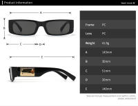 Toyear-gafas de sol rectangulares para hombre y mujer, lentes de sol de marca de lujo, montura pequeña, clásicas, estilo Punk, Vintage, cuadradas - details 3