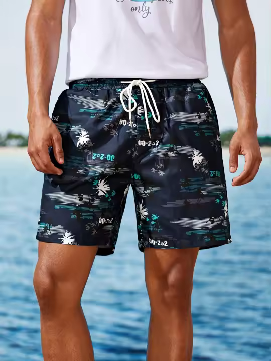 bañador hombre,Pantalones cortos de playa informales para hombre, Verano - 1