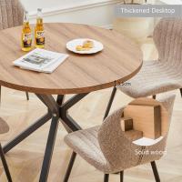 Mesa de Comedor Redonda con Tapa Moderna con Efecto Mármol, Mesa de Comedor de Cocina con Cuatro Patas de Metal, para Comedor, Sala de Estar,Blanco+GDL - details 10