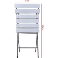 Set 2 Sillas De Exterior, Sillas Plegables, Acero Plástico, Gris Claro, Ahorro De Espacio, para Balcón Camping - Dimensiones AxANxFON: 78 x 37 x 45 cm - Art - details 1
