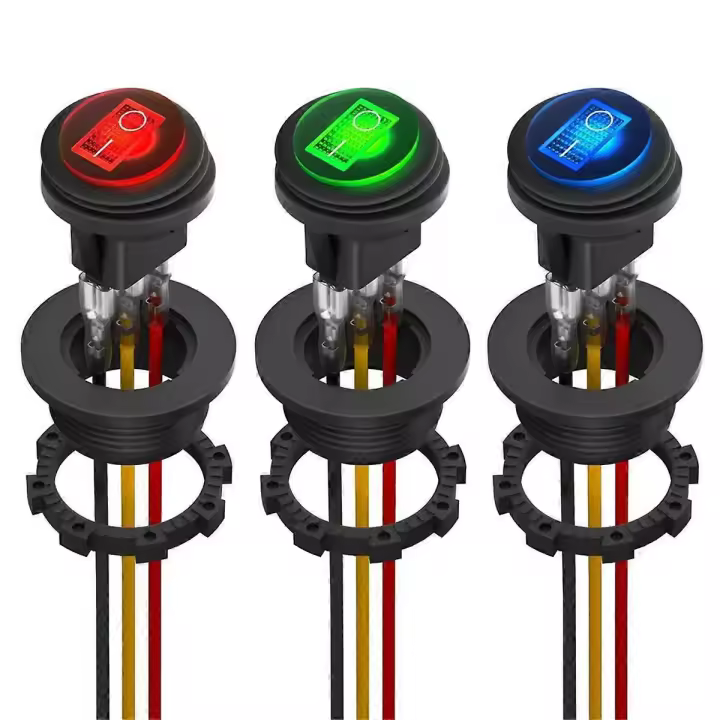Interruptor de Rocío Redondo 12v 20a Listo para Marineros Interruptor de Enciende y Apaga con Luz LED Pegatinas y Calcomanías de Pared - 1
