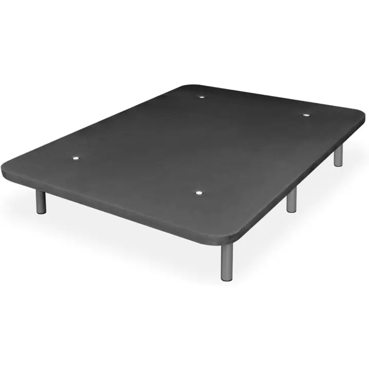 Base Tapizada 3D Extra Resistente con Gran Estabilidad y 5 Barras Transversales + 6 Patas metálicas roscadas de 25cm, 135 x 190, Gris Oscuro - 1