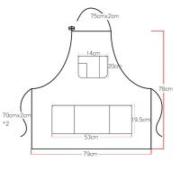 Cómodo delantal vaquero a prueba de aceite, delantales extendidos elegantes Unisex para camarero, delantal de algodón transpirable para tienda de flores para artistas, cafetería - details 0