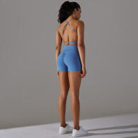 Nessaj-pantalones cortos de yoga para mujer, shorts de cintura cruzada, sensación desnuda, para gimnasio, fitness, a prueba de sentadillas, con paquete - details 19