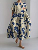 Vestido Casual de Playa para Mujer con Estampado 3D de Flor Fresca Vestido Suelto a Rayas con Talla S-5XL - details 6