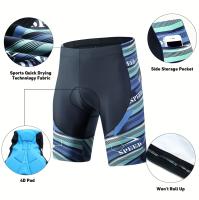 Mallas de ciclismo de bloque de color para hombre, pantalones cortos de ciclismo de carretera elásticos de alta elasticidad con acolchado 4D activo para andar en bicicleta al aire libre. - details 2
