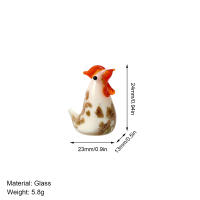Cuentas de Vidrio de Gallo Adorno de Escritorio Colorido Estatua de Gallina Pequeña - details 14