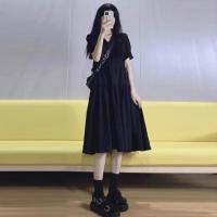 Hepburn Little para mujer verano 2025 nuevo estilo vestido largo de cintura francesa, vestido negro pequeño y de gama alta - details 5