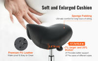 SucceBuy Taburete con ruedas, capacidad de peso de 400 libras, taburete ergonómico con ruedas, silla giratoria de cuero PU de altura ajustable para salón, spa, tatuaje, clínica, negro - details 1