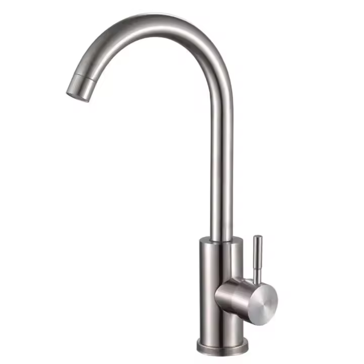Grifo de Cocina de Acero Inoxidable 304 Mezclador de Agua Caliente y Fría Rotación de 360° - 1