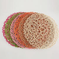 4 manteles individuales de ratán, manteles individuales de paja de papel marrón, 38cm - details 0