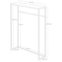 5165 Mesa consola Tower acero/madera negro 60 x 18,5 x 80,5 cm - details 2