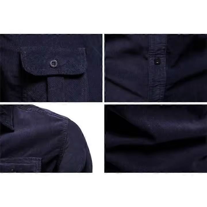 Abrigo camisero de pana de corte empresarial para hombre BSSM - 1