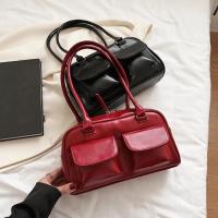 Bolso de mano de moda informal de cuero de PU vintage con diseño de doble bolsillo para mujer - details 0