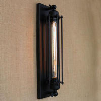 Bombilla rústica Vintage T300 Edison, luz de pared, filamento incluido, lámparas de pared, lámpara de Metal, candelabro de pared para cocina, escalera, negro - details 2