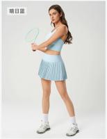 Nuevas faldas pantalón de tenis deportivas para mujer, medias de cintura alta, pantalones cortos de tenis para Yoga, faldas con bolsillos, minifaldas plisadas sólidas antiagotamiento - details 9