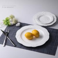 Juego de Platos de Carga de Porcelana Blanca Empresada 3pcs 6+8+10 pulgadas - details 5