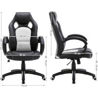 Silla de Escritorio de Oficina Ergonómica Regulable con Ruedas, Azul, 79 x 65 x 33 - details 11