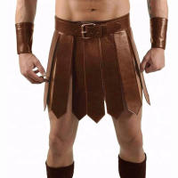 Falda de cinturón de batalla de gladiador de la legión romana antigua para hombres y mujeres, vestido de armadura de cuero PU Steampunk, traje de Cosplay de LARP griego Medieval - details 5