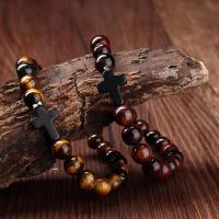 Oración hombres cuentas de madera de piedra Natural Rosario hematita pulseras cruzadas Onyx Pulsera de meditación mujeres joyería de Yoga Homme Pulsera - details 2