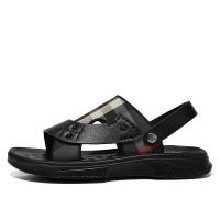 Sandalias de los hombres de la primera capa de cuero de vaca, zapatos de playa de suela suave, cojín de látex de los hombres de verano, nuevas dos zapatillas de desgaste, sandalias al aire libre - details 16