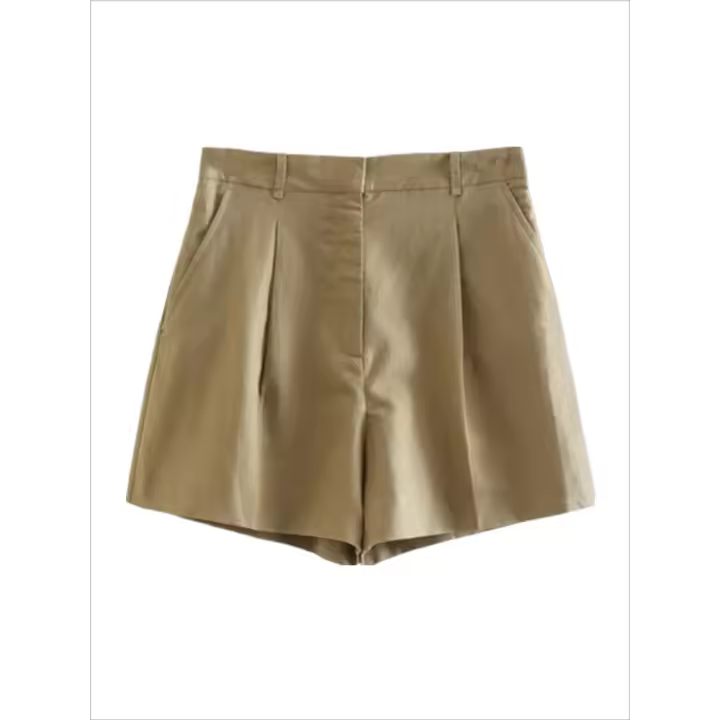 Conjunto de blazer y shorts de cintura alta para mujer estilo retro 2022 vestido de lino de moda - 1