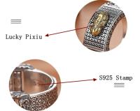 Anillo de Plata Esterlina S925 Diseño de Cilindro Giratorio con Mantra de Corazón Sutra - details 0