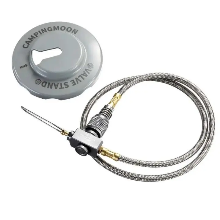 Conector de manguera de extensión de contenedor natural para acampar, estufa de gas para exteriores con válvula y adaptador, tanque de combustible para equipo de camping - 1