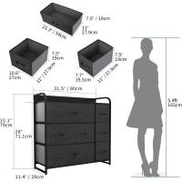 Cajonera de Tela Extraíble de 7 Cajones Almacenamiento de Tela Cómodo para Sala de Estar, Dormitorio, Habitación Infantil Gris Oscuro - details 27
