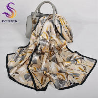 BYSIFA 12 Momme Bufanda de seda de morera 100%, estilo chino, pintura con tinta de agua, ligera, suave, transpirable, larga, protector solar de verano, chal de playa para mujer - details 9