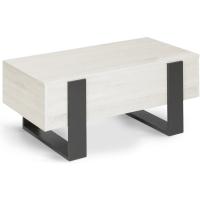 Mesa baja rectangular de madera y negro - details 11