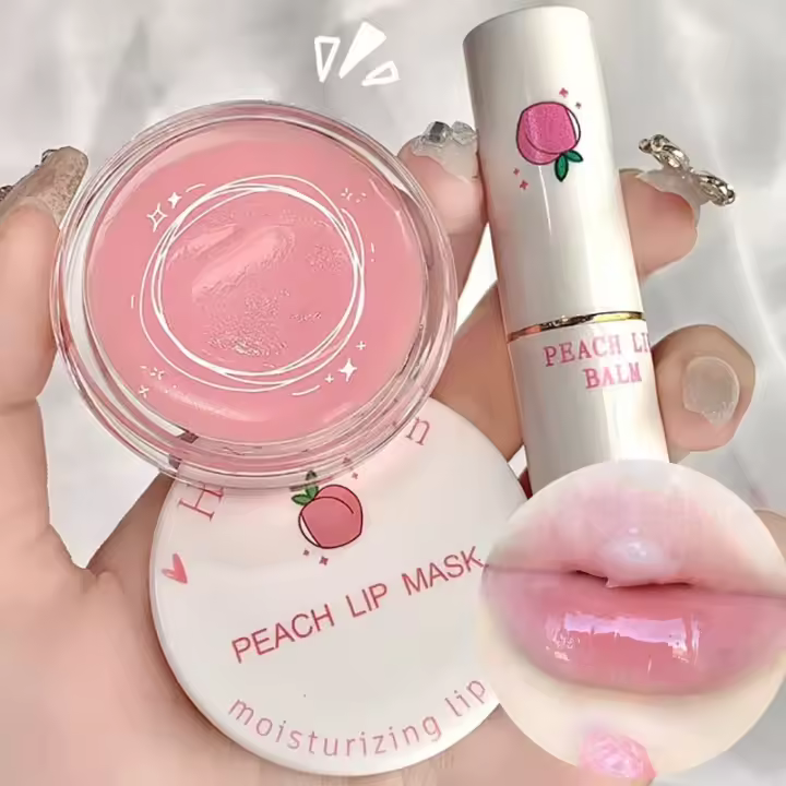 Kit de Labios de Gelatina de Melocotón Hidratación, Suavizante, Anti-secado - 1