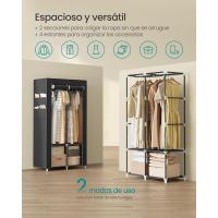 Armario Plegable de Tela 4 Barras, 4 Bolsillos Laterales, Almacenamiento, Negro RYG094B02 - details 10