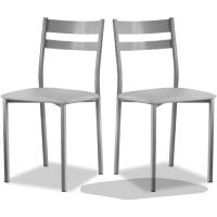 Dos Sillas de Cocina Respaldo Franjas Beige - details 10