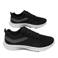 Nuevo 2025 zapatos para correr de punto gris para hombre, zapatos deportivos ligeros de malla transpirable para entrenamiento de gimnasia, zapatos informales antideslizantes - details 4