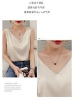 Top de Halter V para Mujer Camisola de Verano de Seda de Satén Blanco Vestido Delgado de Moda - details 9