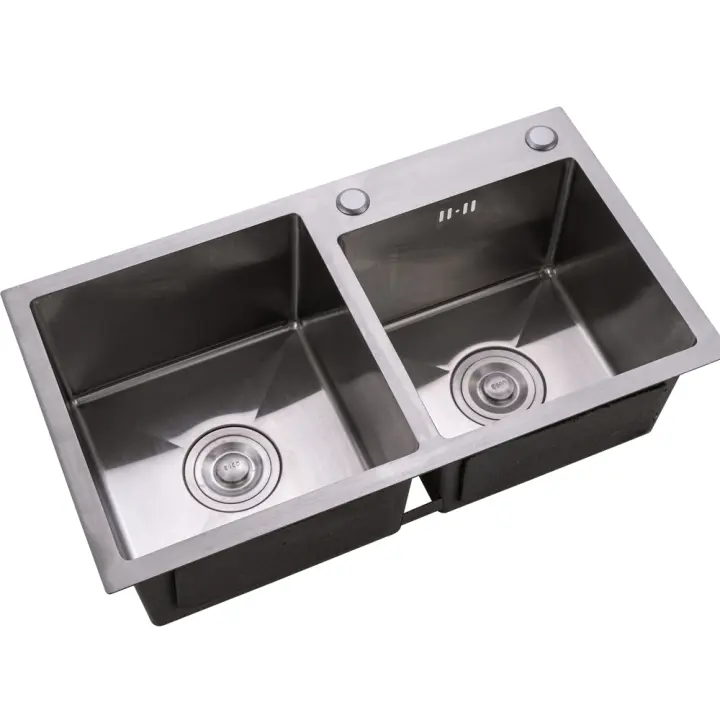CNC&EST Lavabo de Acero Inoxidable con Doble Fregadero Cocina con Estilo Acabado de Satinado - 1