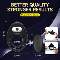 Anillo Vibrador de Silicona para Hombres Doble Frecuencia, Carga, Juguetes Sensuales para Adultos - details 4