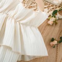 Vestido Casual de Chifón para Niñas Correa de Hombro de Una Línea, Estilo de Princesa para Edades de 8-12 Años - details 5
