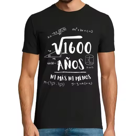 40 años ni más ni menos,Regalo de cumpleaños para hombre, camisetas informales de algodón con cuello redondo - 1