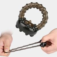 Anillo de restricción escrotal masculino, extensor de pene dual, agente retardante de eyaculación, dispositivo de castidad, juguete sexual - details 1